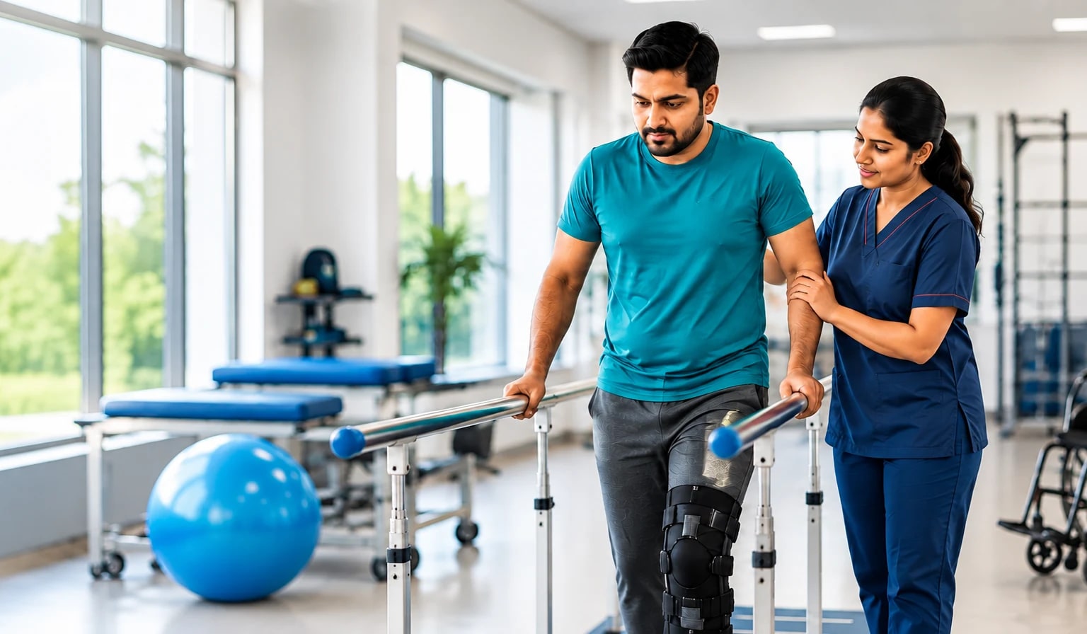 Neurological walking rehabilitation with a therapist