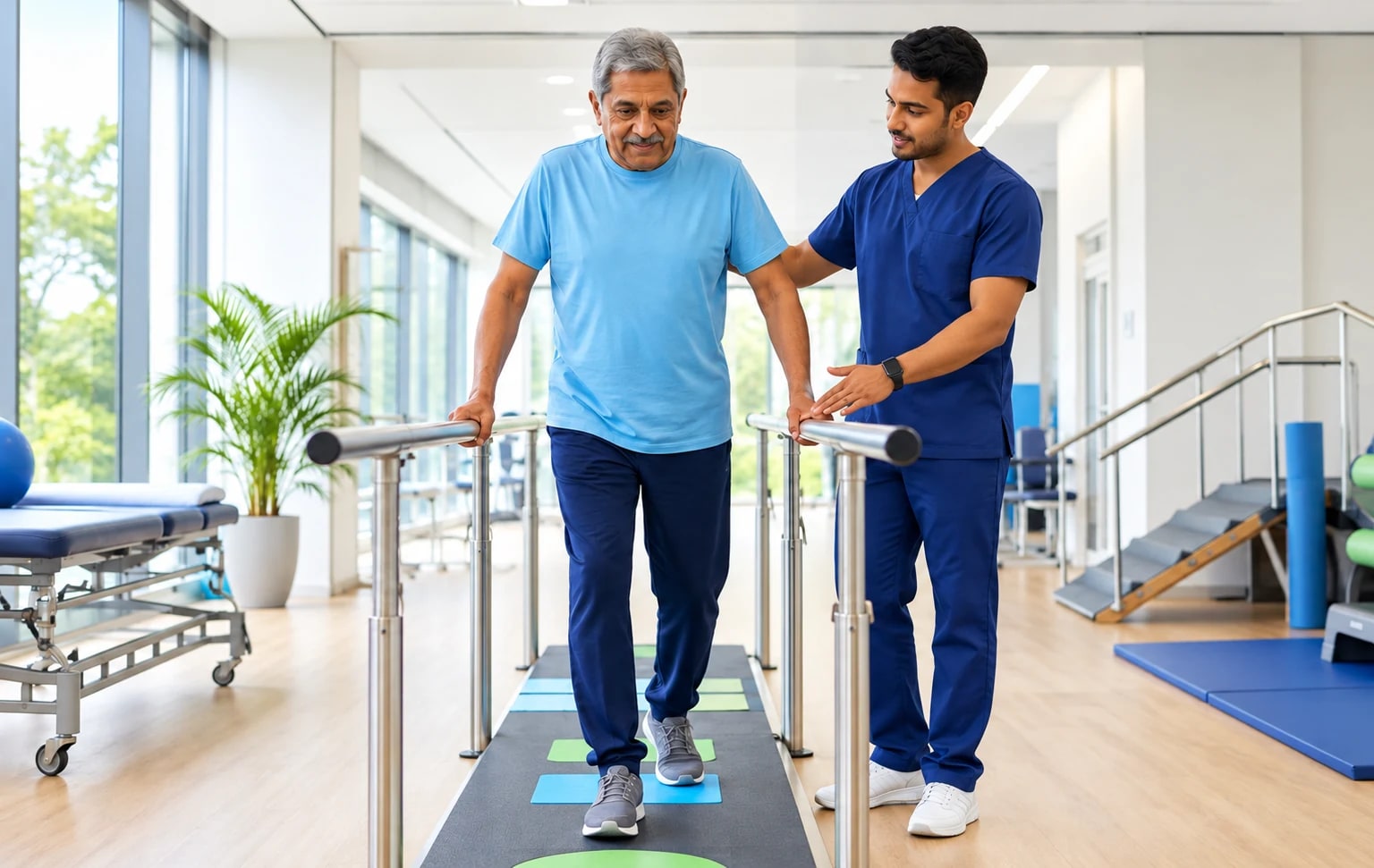 Walking training at the rehabilitation centre